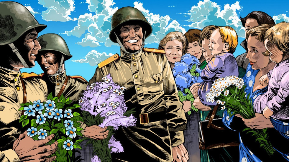 Reinforcements received: Victory in Europe Day
